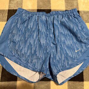 Nike Women's Blue and White Athletic Shorts